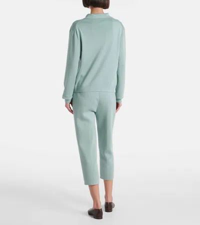 Loro Piana Silk And Cotton Polo Sweater In Gray