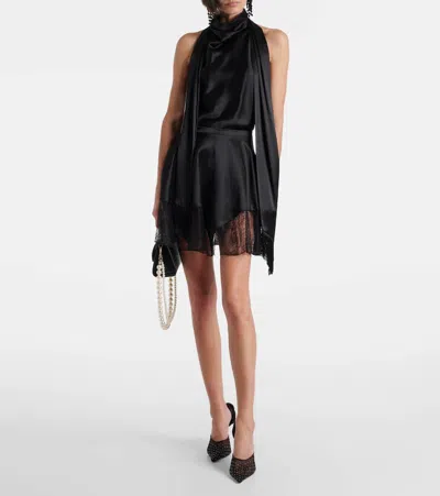 Nina Ricci Halterneck Fringed Top In Black