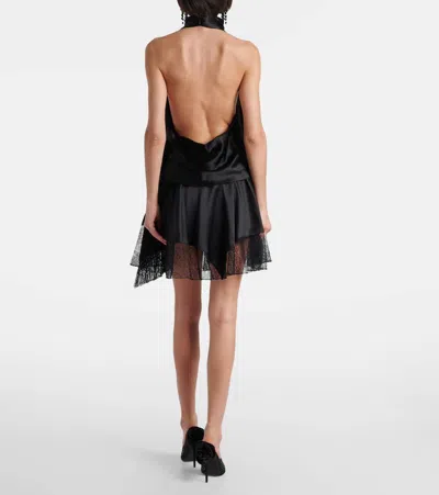 Nina Ricci Halterneck Fringed Top In Black