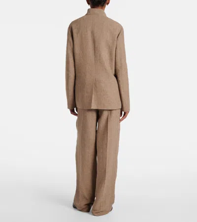 Loro Piana Linen Jacket In Brown