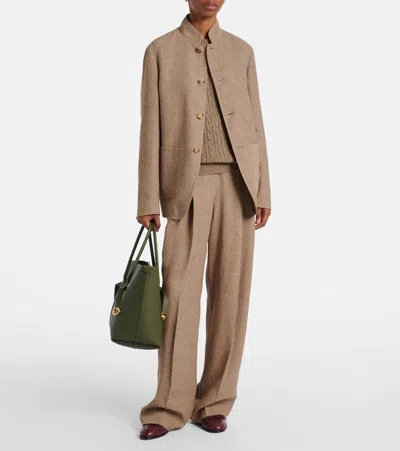 Loro Piana Linen Jacket In Brown