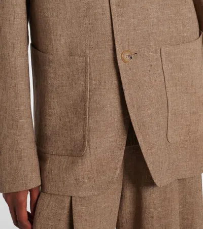 Loro Piana Linen Jacket In Brown