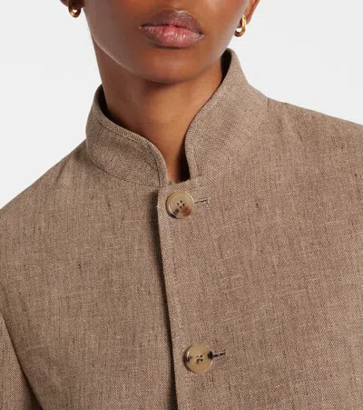 Loro Piana Linen Jacket In Brown