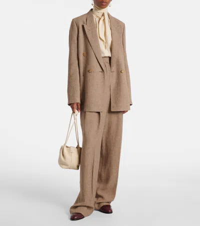 亚麻西装式外套