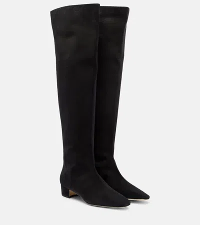 Manolo Blahnik Gore 30 Suede Over-the-knee Boots In Animal Print