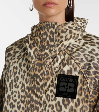 Ganni Leopard Print Jacket In Multi