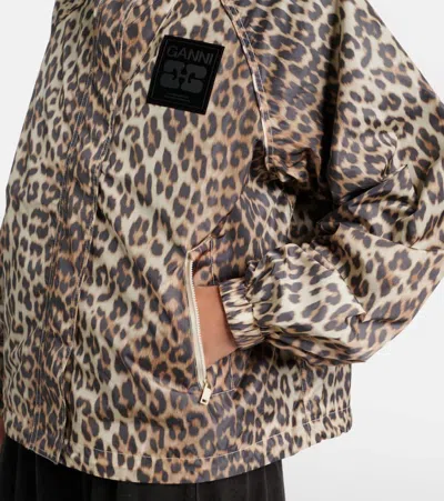 Ganni Leopard Print Jacket In Multi