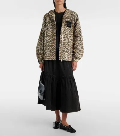 Ganni Leopard Print Jacket In Multi