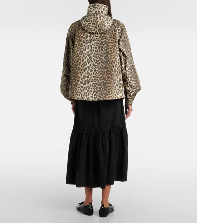 Ganni Leopard Print Jacket In Multi