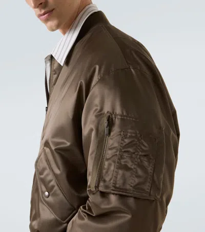 Saint Laurent Ter-repllent Serge Nylon Bomber Jacket In Brown