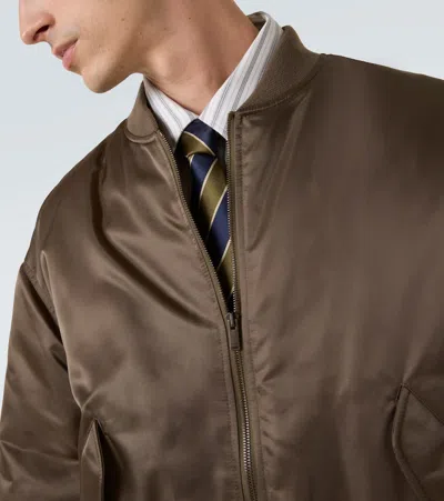 Saint Laurent Ter-repllent Serge Nylon Bomber Jacket In Brown