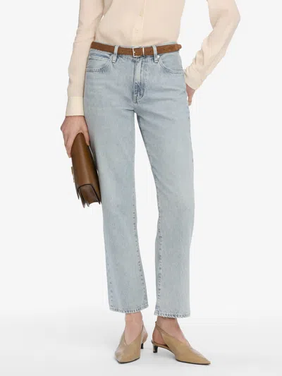 Frame Mid-rise Straight-leg Jeans In Gray