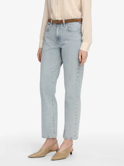 Frame Mid-rise Straight-leg Jeans In Gray