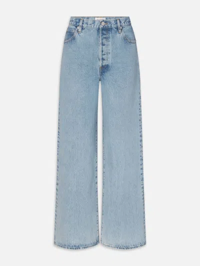 Frame The Drape High Rise Extra Wide Leg Jeans In Sweetheart In Blue
