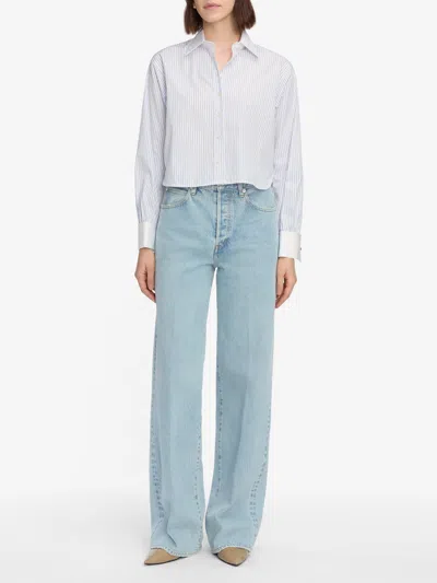 Frame The Drape High Rise Extra Wide Leg Jeans In Sweetheart In Blue