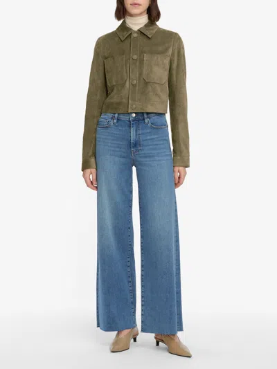 Frame Le High 'n' Tight Wide Leg Raw Cut Jeans In Blue