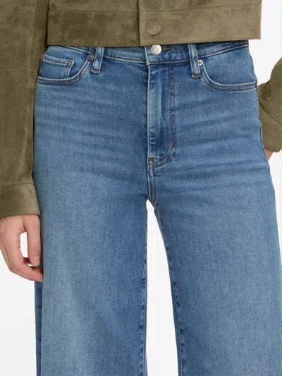 Frame Le High 'n' Tight Wide Leg Raw Cut Jeans In Blue