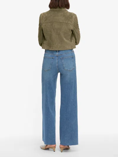 Frame Le High 'n' Tight Wide Leg Raw Cut Jeans In Blue