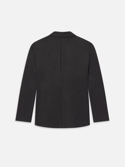 Frame Pinstripe Wool Blazer In Brown