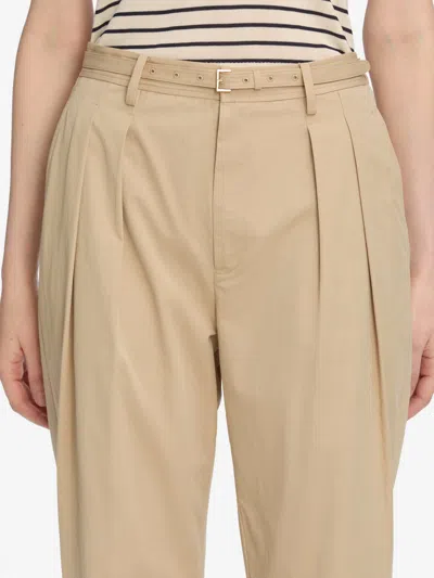 Frame The Pleated Stilt Trouser In Light Khaki In Neutral