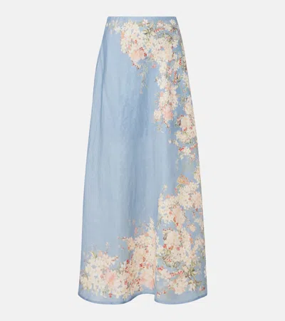 Zimmermann "cascadian" Skirt In Blue