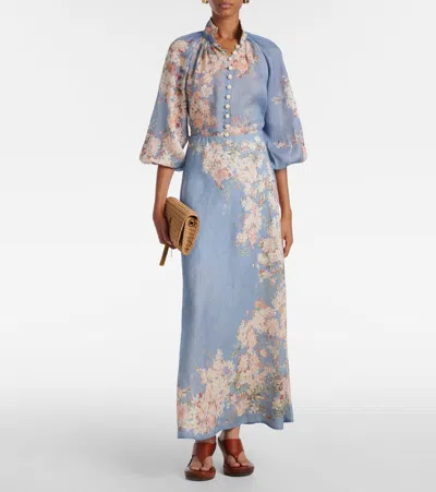 Zimmermann "cascadian" Skirt In Blue