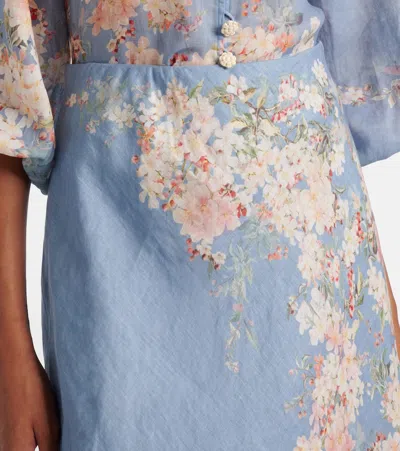 Zimmermann "cascadian" Skirt In Blue