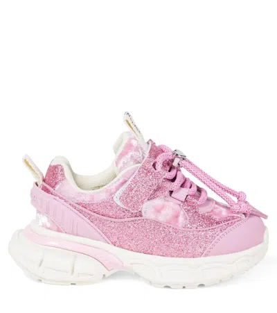 Monnalisa Embellished Sneakers In Pink