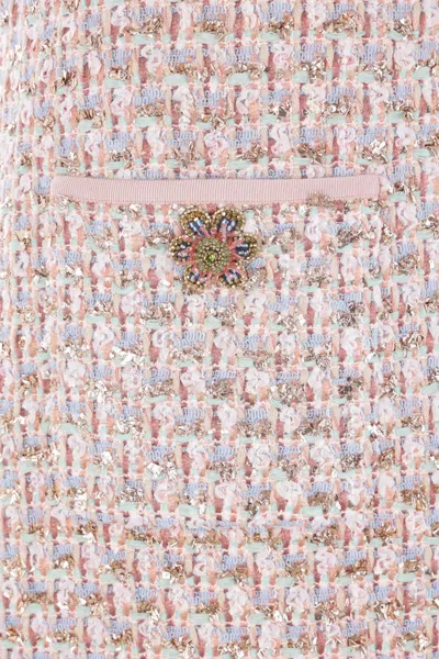 Valentino Knee Length Dress Fringe Detailing In Pink