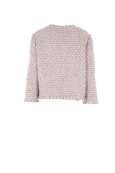 Valentino Garavani Embroidered Ribbon Tweed Jacket In Multi