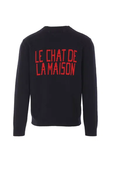 Valentino Garavani Sweater With Le Chat De La Maison Patch In Black