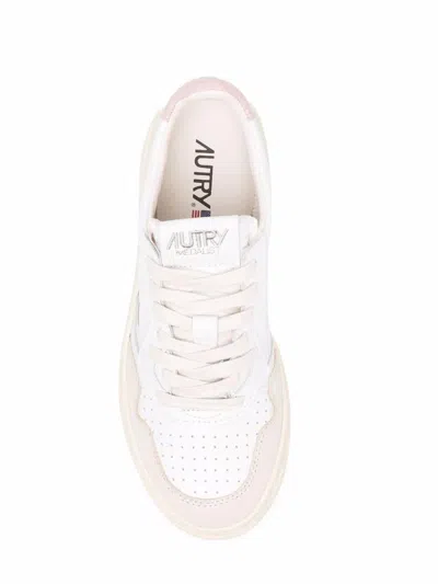 Autry Champion Leather Low-top Sneakers With Rubber Sole In Neutral