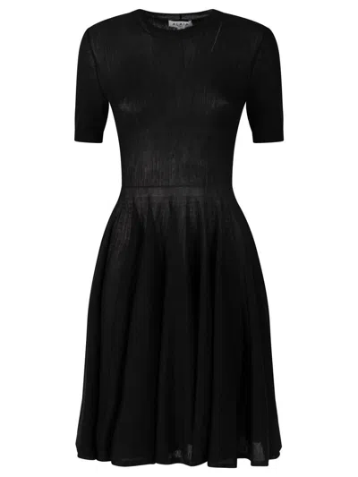 Alaïa Skater Short-sleeved Wool Dress Clothing In Black