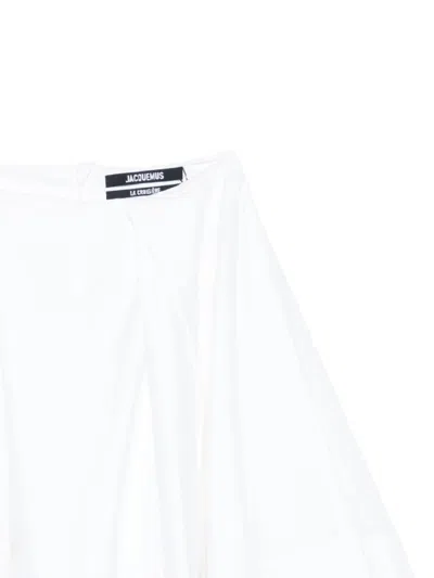 Jacquemus Salon Skirt A-line Silhouette High-waisted Midi In White