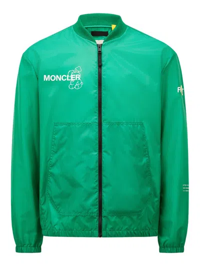 Moncler Genius Moncler X Fragment Hiroshi Fujiwara Ostria Bomber Jacket With Zip Closure In Green