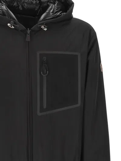 Moncler Bergun Reversible Down Jacket In Black