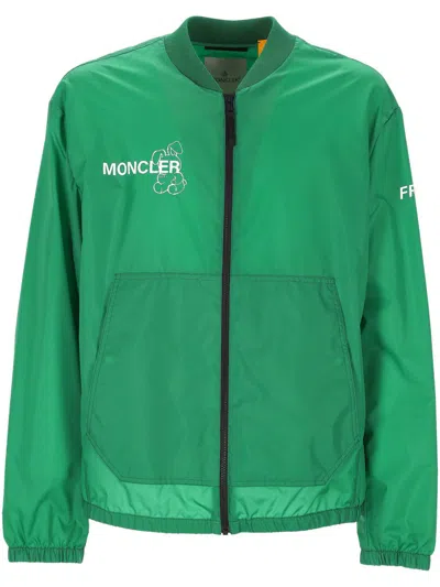 Moncler Genius Moncler X Fragment Hiroshi Fujiwara Ostria Bomber Jacket With Zip Closure In Green