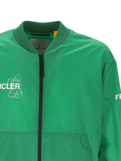 Moncler Genius Moncler X Fragment Hiroshi Fujiwara Ostria Bomber Jacket With Zip Closure In Green