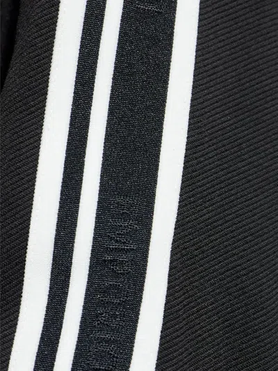 Emporio Armani Zippered High Collar Sweatshirt With Stripe Detailing In Black