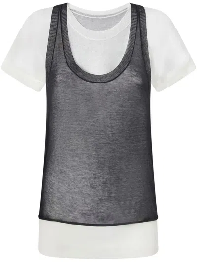 Pinko T-shirt Avec Débardeur Assorti In Black