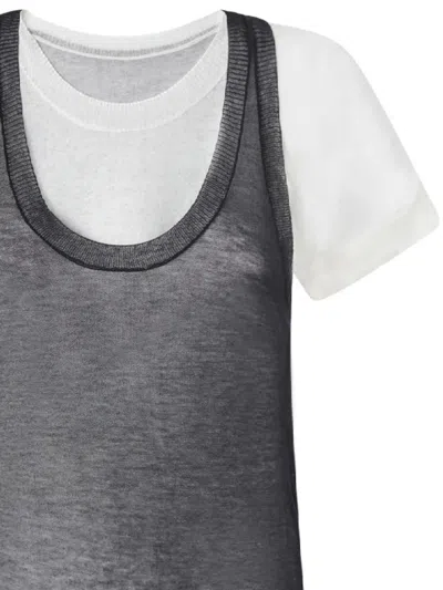 Pinko T-shirt Avec Débardeur Assorti In Black