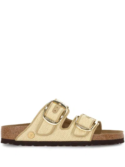 Birkenstock Arizona Hammered Big Buckle Slide Sandal In Beige