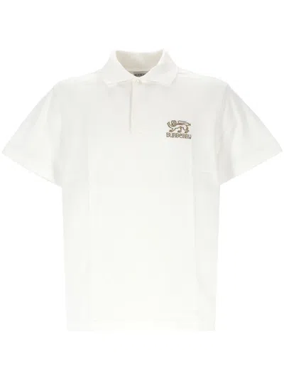 Burberry Organic White Button Up T Shirt In White