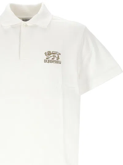 Burberry Organic White Button Up T Shirt In White