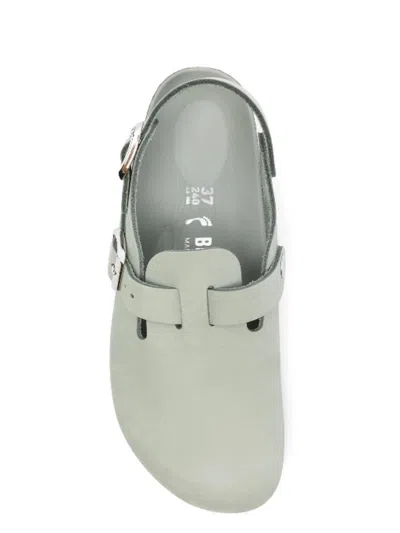 Birkenstock Tokyo Slipper With Cork Sole And Open Back In Green