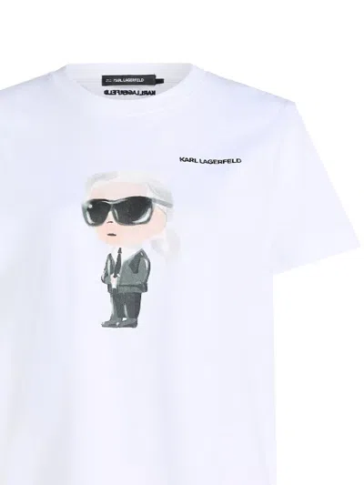 Karl Lagerfeld White Organic Cotton Logo T Shirt In White