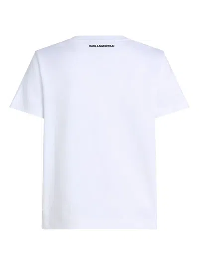 Karl Lagerfeld White Organic Cotton Logo T Shirt In White