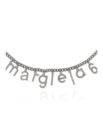 Mm6 Maison Margiela Pendant Logo Necklace In Metallic