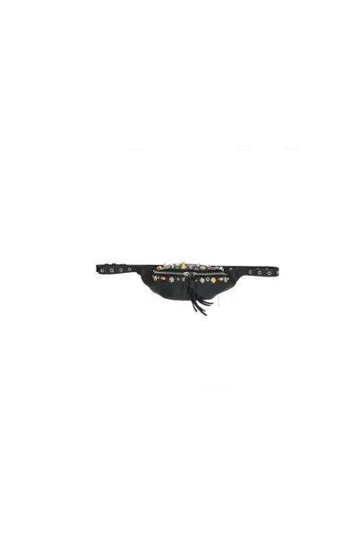Valentino Stud-embellished Belt Bag In Black