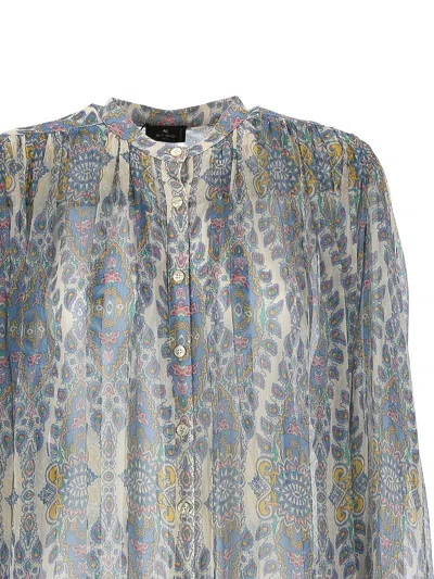 Etro Paisley Print Blouse In Gray